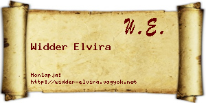 Widder Elvira névjegykártya